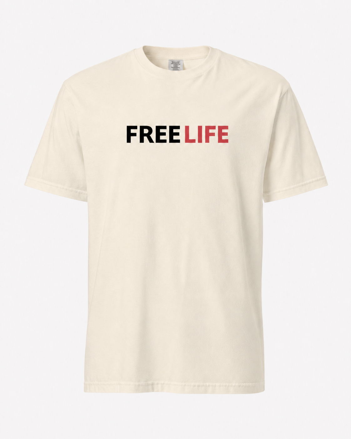 Free Life Signature Tee Cream – Herren Streetwear T-Shirt